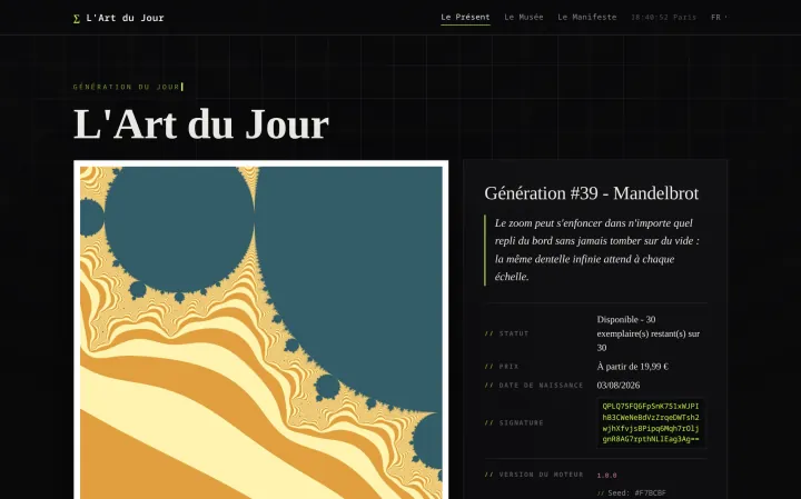 Aperçu du site L'Art du Jour