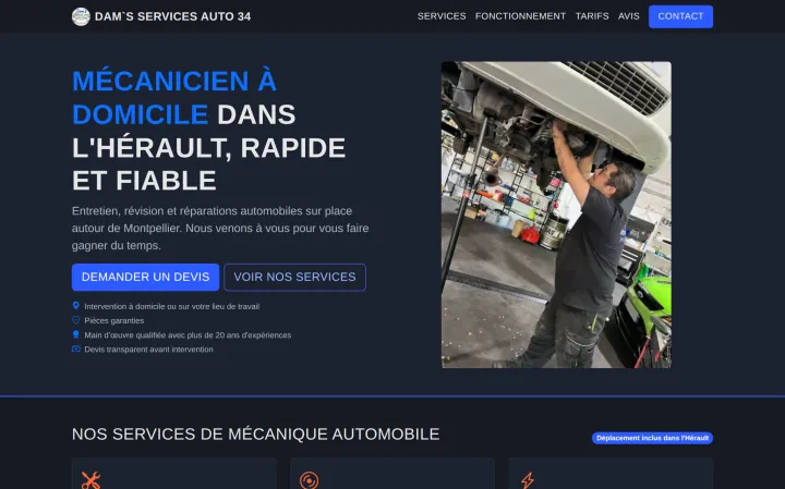 Aperçu du site Dam's Services Auto 34